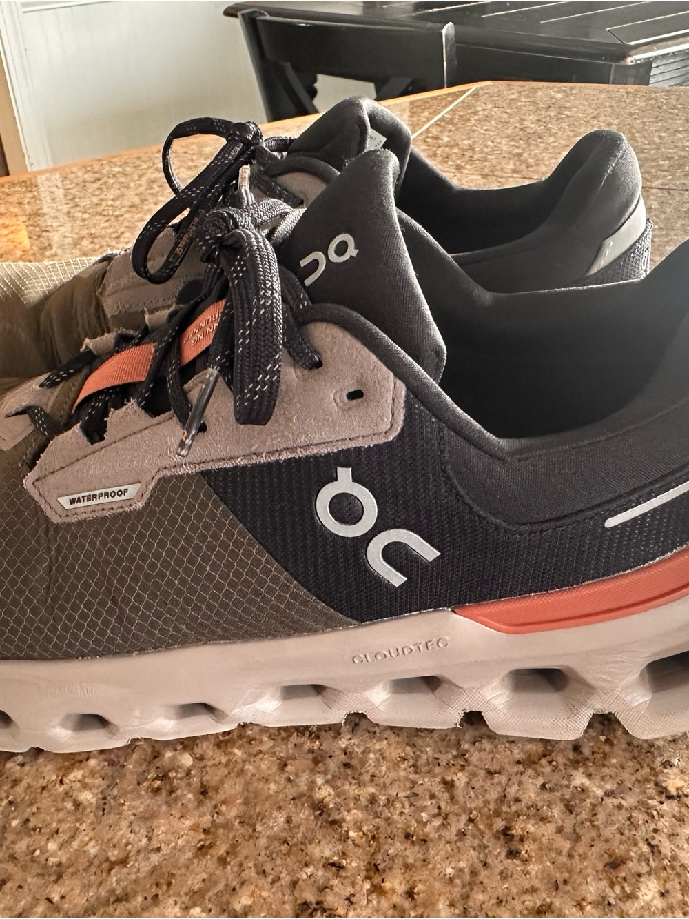On Running Women's Black and Dark Green Running Shoes